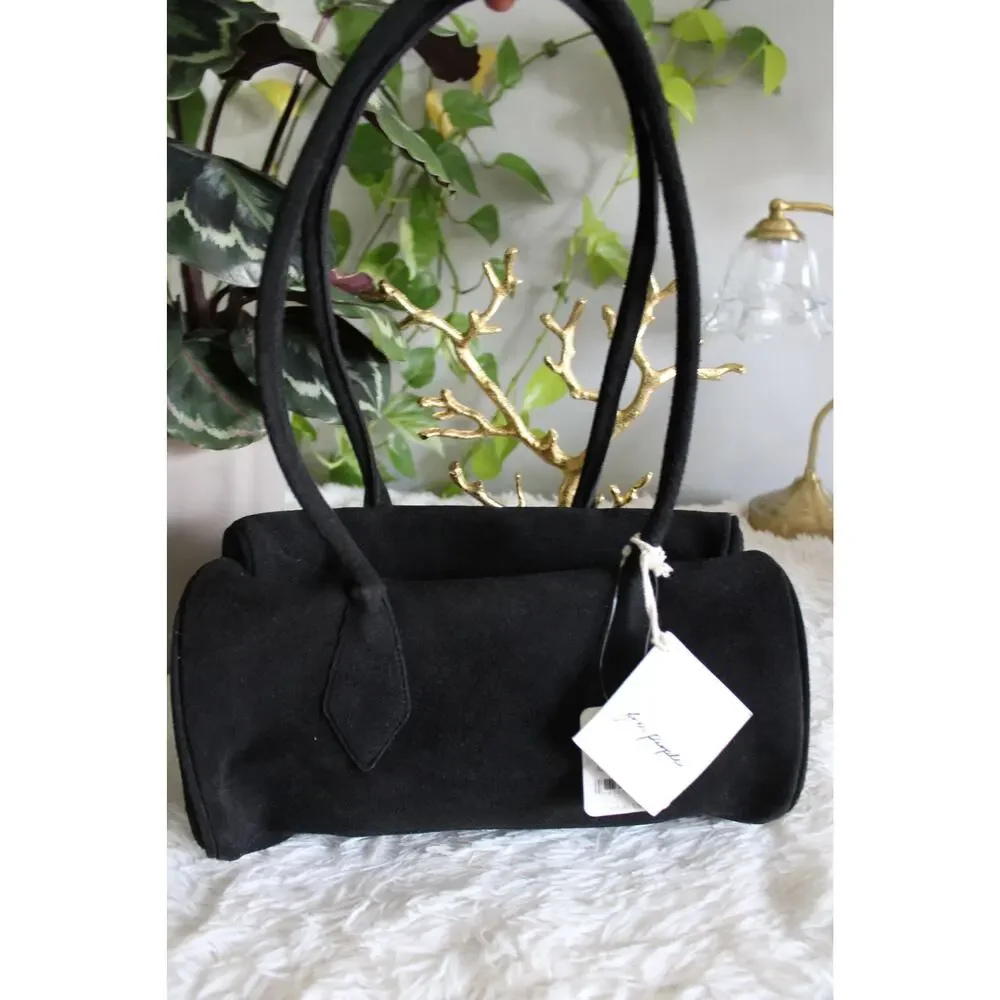 Free People Black Soft Structured Bowling Bag Tote NWT MSRP $78